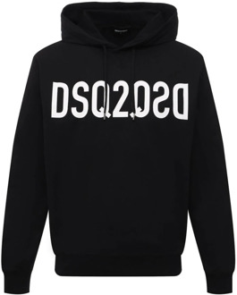 Dsquared2 Zwarte Katoenen Sweatshirt met Capuchon Dsquared2 , Black , Heren