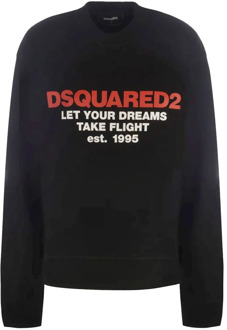 Dsquared2 Zwarte Regular Fit Sweatshirt Dsquared2 , Black , Dames - L,M,S