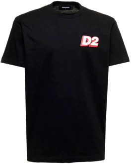 Dsquared2 Zwarte Regular Fit T-Shirt Dsquared2 , Black , Heren - 2Xl,M