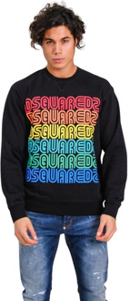 Dsquared2 Zwarte Sweatshirt Cool Fit Dsquared2 , Black , Heren - 2Xl,Xl