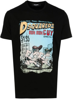 Dsquared2 Zwarte T-shirts & Polos voor Heren Dsquared2 , Black , Heren - Xl,L,M,S,3Xl