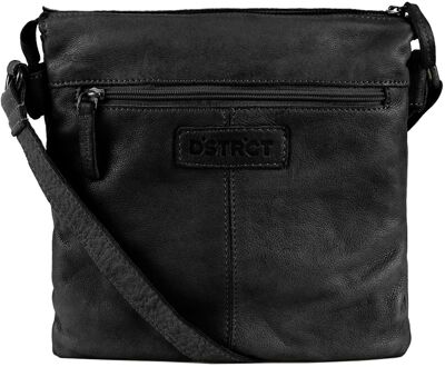 DSTRCT Crossbodytas Harrington Road Leer - zwart