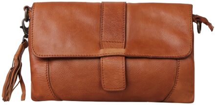 DSTRCT Harrington Road Leren Enveloptas / Crossbodytas / Clutch - Cognac