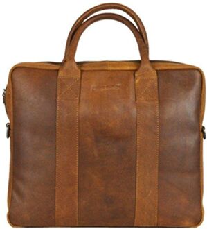DSTRCT Limited Single Zip 14'' Laptoptas cognac schoudertas heren Bruin - H 28 x B 36 x D 8 cm