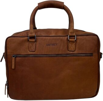 DSTRCT Preston Park Laptop Workingbag 17" cognac schoudertas heren - H 32 x B 42 x D 12 cm