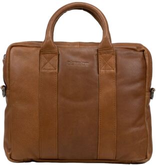 DSTRCT State Street Workingbag 13.3" cognac schoudertas heren - H 28 x B 36 x D 8 cm