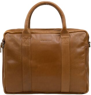 DSTRCT State Street Workingbag 15.6" cognac schoudertas heren - H 32 x B 42 x D 10 cm