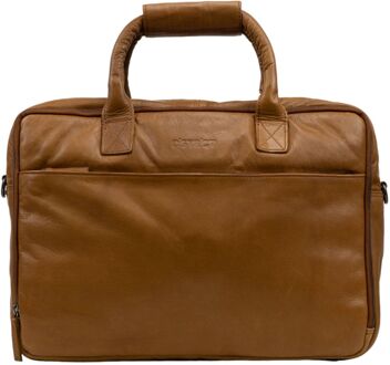 DSTRCT State Street Workingbag 17" cognac schoudertas heren - H 31 x B 43 x D 11 cm