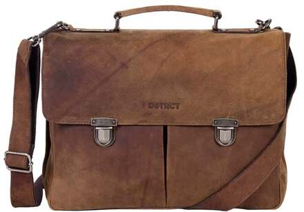 DSTRCT Wall Street A4 Laptoptas - 15,4 inch - Bruin