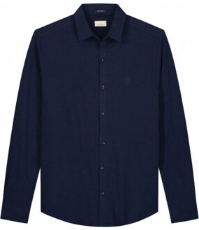 Dstrezzed Kirk shirt melange pique Blauw - L