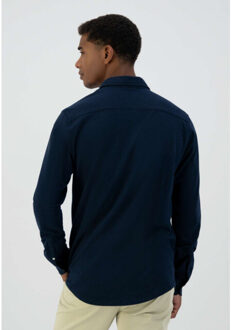 Dstrezzed Kirk shirt melange pique Blauw