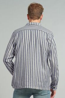 Dstrezzed Linnen Overhemd Strepen Blauw - XL