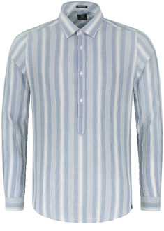 Dstrezzed Overhemd Crinkle Stripe Horizon Blauw   S