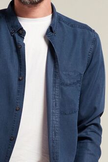 Dstrezzed Overhemd Garment Dyed Tencel Donkerblauw - M