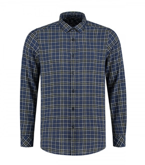 Dstrezzed Overhemd Herringbone Ruit Navy   XL