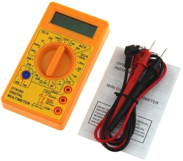 DT-830D Mini Pocket Digitale Multimeter 1999 Telt Ac/Dc Volt Amp Ohm Diode Hfe Continuïteit Tester Amperemeter Voltmeter Ohmmeter geel