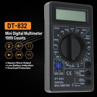 DT-832 Mini Pocket Digitale Multimeter 1999 Telt Ac/Dc Volt Amp Ohm Diode Hfe Continuïteit Tester Amperemeter Voltmeter Ohmmeter