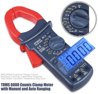 DT201 LCD Digitale Stroomtang Multimeter Mini DC/AC Clamp Meter Voltmeter Draagbare Automatische Bereik Multimeter Tester