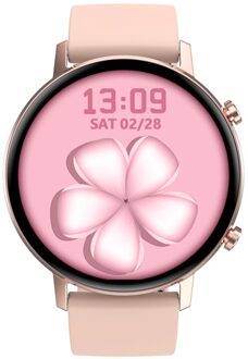 DT96 Smart Horloge Vrouwen Meerdere Schermen Trillingen Aanpassing Hartslag Detectie Muziek Controle Smartwatch Slaap Monitoring Silicone roze