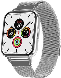 Dtx Smart Horloge IP68 Waterdicht 1.78Inch Grote Scherm Ecg Hartslag Bloeddruk Mannen Vrouwen Smartwatch Voor Ios Android zilver staal