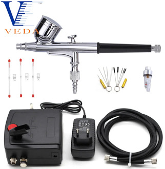 Dual-Action Airbrush and Portable Mini Air Compressor Kits 0.3mm Air Brush Spray Gun for Makeup Nail Art Tattoo Body Painting