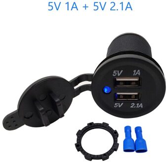Dual Auto Usb Adapter Oplader Voor Motorcycle Auto Truck Atv Boot Mini Auto Charger Sigarettenaansteker Auto-Oplader 12V 24V 3