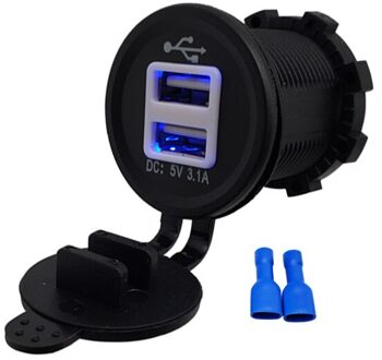 Dual Auto Usb Adapter Oplader Voor Motorcycle Auto Truck Atv Boot Mini Auto Charger Sigarettenaansteker Auto-Oplader 12V 24V