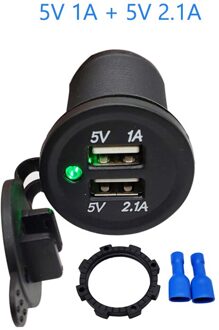 Dual Auto Usb Adapter Oplader Voor Motorcycle Auto Truck Atv Boot Mini Auto Charger Sigarettenaansteker Auto-Oplader 12V 24V
