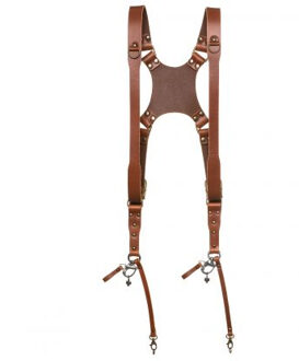 Dual camera harness Cognac S/M