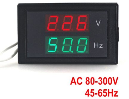 Dual Display Spanning Frequentie meter AC 80-300.0V 45-65HZ Frequentie Teller Voltmeter Hertz/HZ meter Met Rode Led
