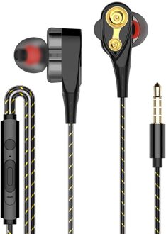 Dual-Dynamische Quad-Core Speaker 3.5Mm In-Ear Headset Met Microfoon En Volumeregeling Muziek Dj hifi Oortelefoon Bass Hoofdtelefoon 01