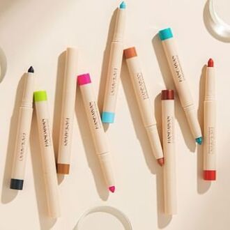 Dual-Ended Cream Eyeshadow Stick - 10 Colors 01# Cherry Red - 0.85g