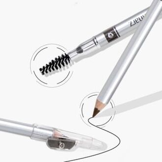 Dual-Ended Wooden Sketch Eyebrow Pencil - 2 Colors A04# Black - 1.6g