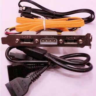 Dual-ESATA Bracket with Molex, SATA to ESATA - small