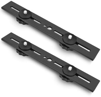 Dual Flash Bracket Met Twin 1/4 Inch Schroef Mount En Shoe 2 Pack Video Licht Beugel Rechte Speedlite Houder voor 2 Camera