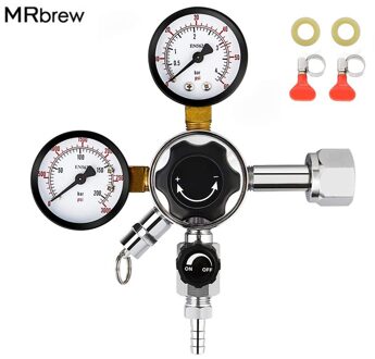 Dual Gauge CO2 Tapbier Regulator Drukregelaar CGA-320 CO2 Tank Bier Kegerator Regulator met Ontlastklep
