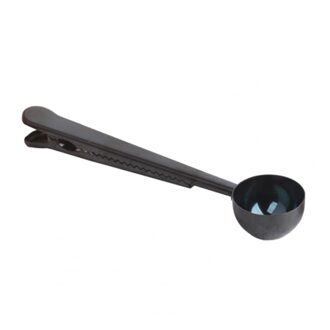 Dual Gebruik Lange Handvat Koffielepel Afdichting Zak Clip Voor Home Kitchen Restaurant zwart