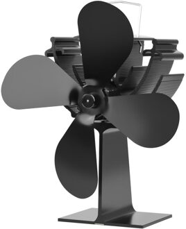 Dual Head 8 Blades Aangedreven Kachel Fan Aluminium Stille Milieuvriendelijke Voor Hout Log Brander Haard Fan
