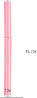 Dual Head Painting Brush Nail Pen Art Acryl Uv Poly Gel Extension Builder Tekening Brush Verwijderen Spatel Stok Manicure Tool roze