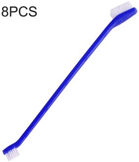 Dual Head Pet Tandenborstel Mond Schoonmaken Tandenborstel Voor Kat Hond Oral Care Pack van 8 praktische blauw
