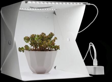 Dual Kleur Achtergrond Led Licht Fotografie Fotostudio Doos Softbox Schieten Tent Photo Studio Box 2 Led Licht Plastic Eva doek M