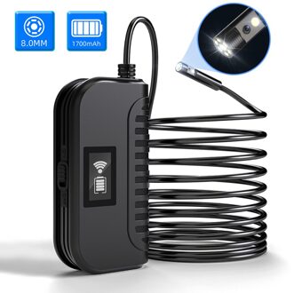 Dual Lens Borescope Wifi Endoscoop Camera 8.0Mm Met 6 Verstelbare Led Verlichting Werken Met Android Ios Smartphone 1m