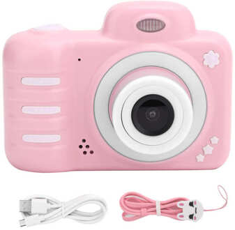Dual Lens Kids Camera 2.4in Full Hd Scherm 1080P Fotografie Video Speelgoed Voor Kinderen Roze