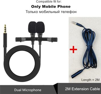 Dual Mini Draagbare Lavalier Microfoon Condensator Clip-On Revers Mic Wired Mikrofo/Microfon Voor Telefoon Voor Laptop Pc stijl 6