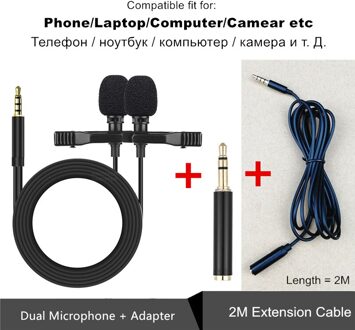 Dual Mini Draagbare Lavalier Microfoon Condensator Clip-On Revers Mic Wired Mikrofo/Microfon Voor Telefoon Voor Laptop Pc stijl 7