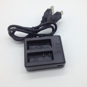 Dual Opladen Usb Charger + Kabel Voor Sjcam Sj4000 Sj5000 SJ6 SJ7 Eken H9 H9R H3 H3R H8 H8R W9 actie Sport Camera Batterijen Pack