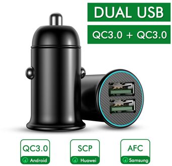 Dual Poorten Auto-oplader QC3.0 Type C Pd 3.0 Snel Opladen Metal Sigarettenaansteker Charger 3A Voor Iphone 12 pro Xiaomi Samsung Rood / QC3.0 Dual USB