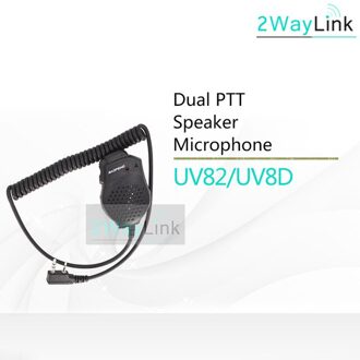 Dual Ptt Oortelefoon Mic Speaker UV-82 UV-8 UV82L UV-89 Uv 82 UV-82 Plus UV-82TP GT-5TP UV-82HP UV-82HX Headset Voor Baofeng uv 82 1 stk
