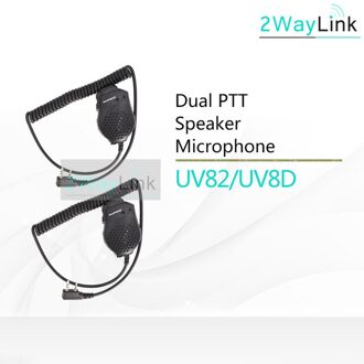 Dual Ptt Oortelefoon Mic Speaker UV-82 UV-8 UV82L UV-89 Uv 82 UV-82 Plus UV-82TP GT-5TP UV-82HP UV-82HX Headset Voor Baofeng uv 82 2 stk