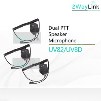 Dual Ptt Oortelefoon Mic Speaker UV-82 UV-8 UV82L UV-89 Uv 82 UV-82 Plus UV-82TP GT-5TP UV-82HP UV-82HX Headset Voor Baofeng uv 82 3 stk